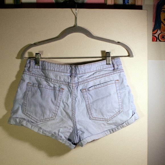 High Waisted Denim Shorts - Picture 2 of 2